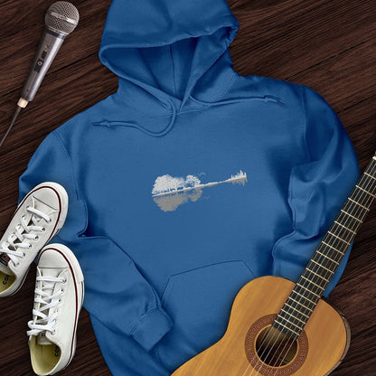 Printify Hoodie Royal / S Guitar Reflection Hoodie