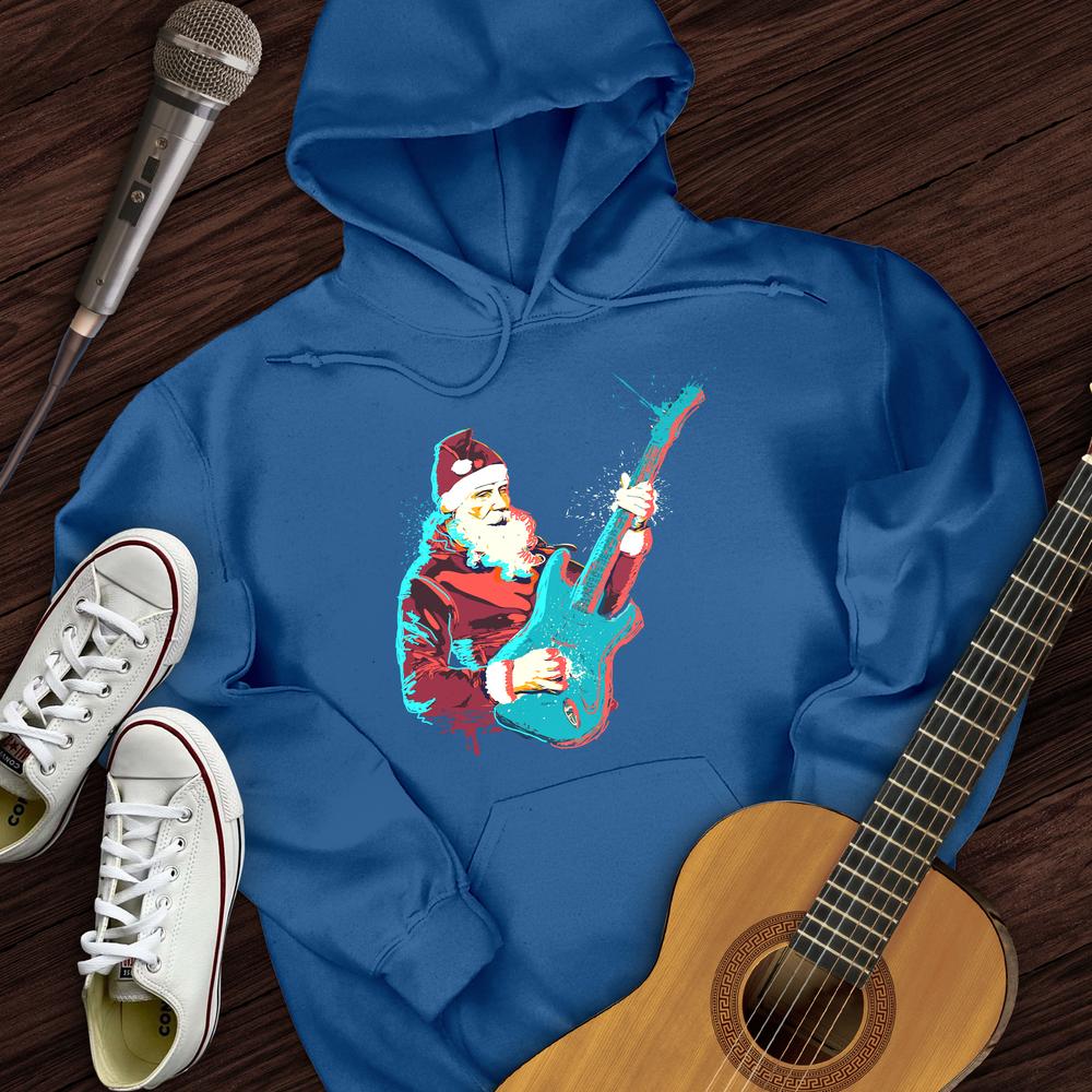 Printify Hoodie Royal / S Guitar Santa Hoodie