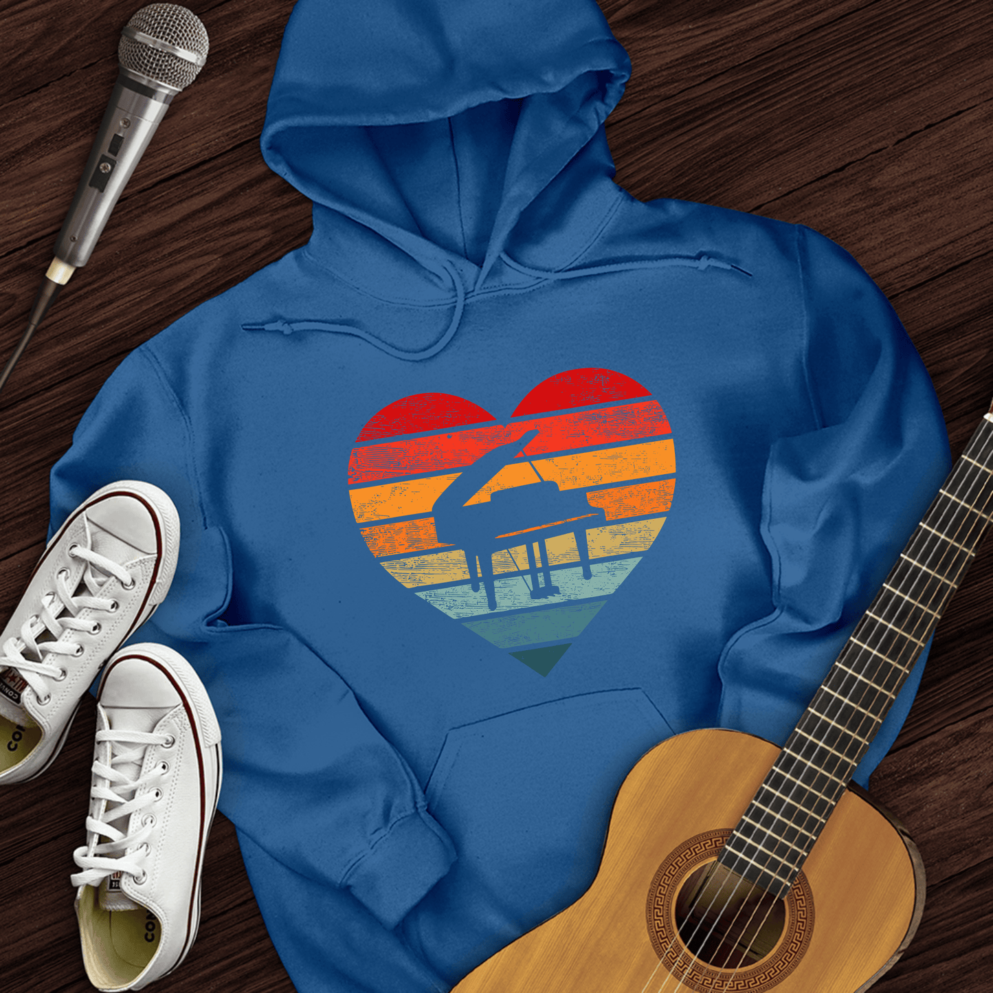 Printify Hoodie Royal / S I Love Piano Hoodie