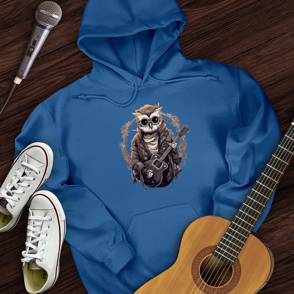 Printify Hoodie Royal / S Owl Playing Guitar Hoodie