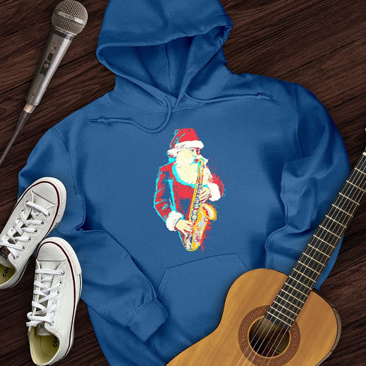 Printify Hoodie Royal / S Santa Saxophone Hoodie