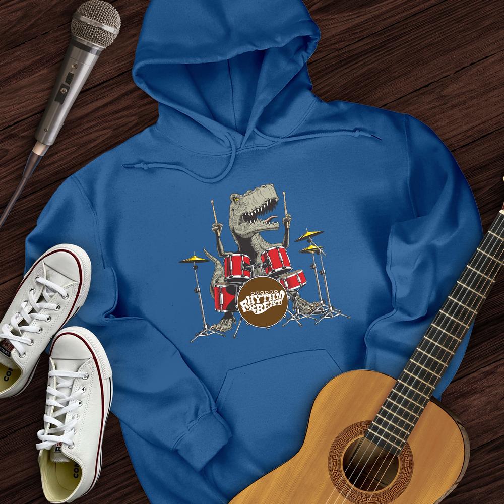 Printify Hoodie Royal / S T-Rex Playing Drums Hoodie