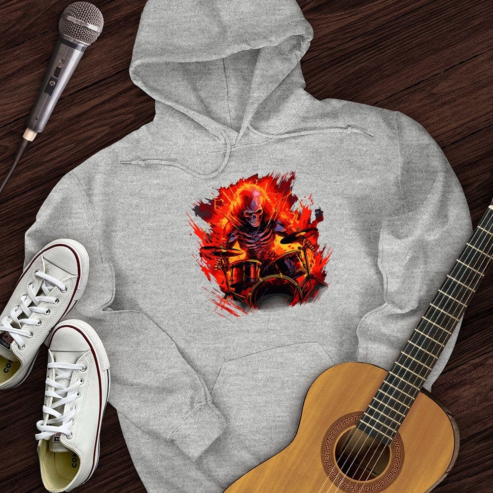 Printify Hoodie Sport Grey / S Fiery Drummer Guitar Hoodie