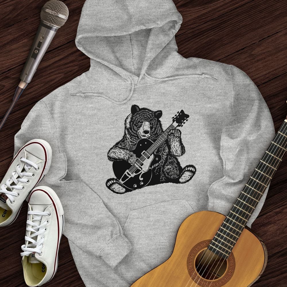 Printify Hoodie Sport Grey / S Guitar Bear Hoodie