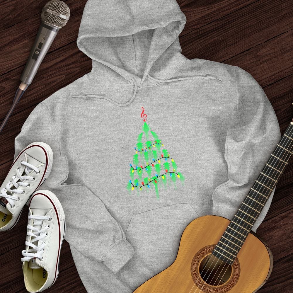 Printify Hoodie Sport Grey / S Guitar Christmas Tree Hoodie