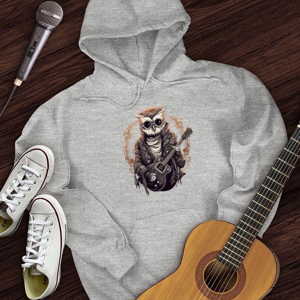 Printify Hoodie Sport Grey / S Owl Playing Guitar Hoodie