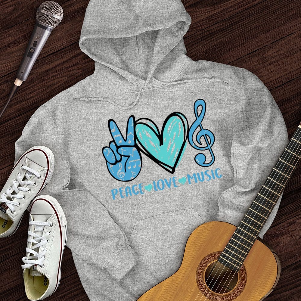 Printify Hoodie Sport Grey / S Peace, Love, Music Hoodie