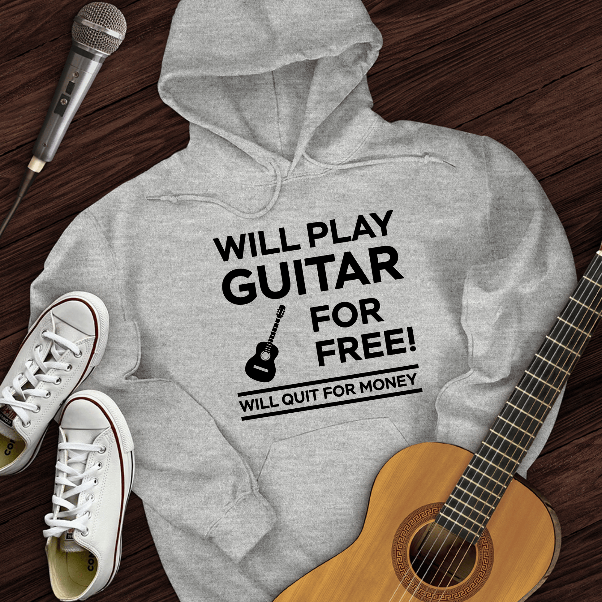Printify Hoodie Sport Grey / S Play Guitar For Free Hoodie
