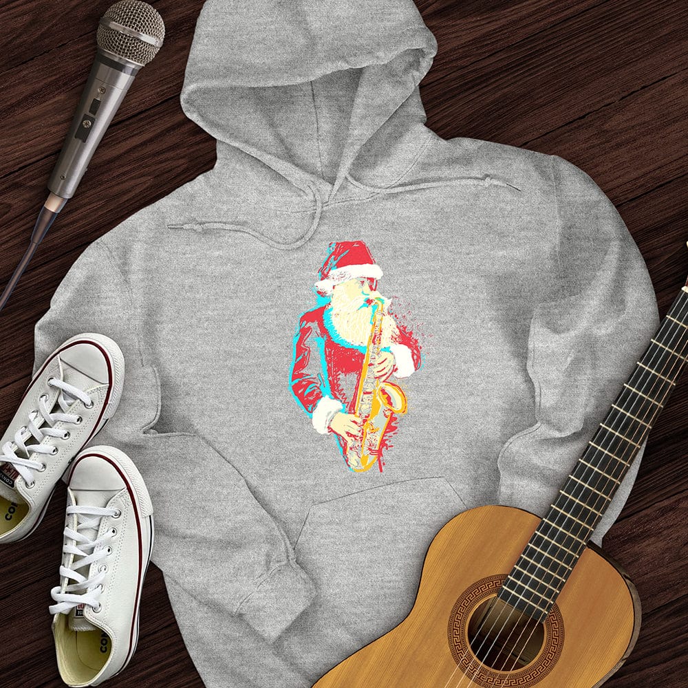 Printify Hoodie Sport Grey / S Santa Saxophone Hoodie