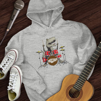 Printify Hoodie Sport Grey / S T-Rex Playing Drums Hoodie