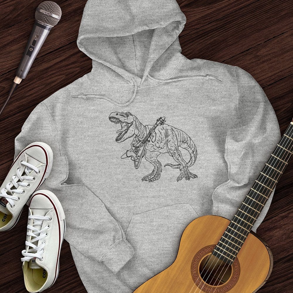 Printify Hoodie Sport Grey / S T-Rex Playing Guitar Hoodie