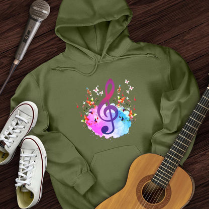 Printify Hoodie Water Color Treble Clef Hoodie