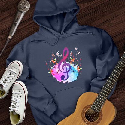 Printify Hoodie Water Color Treble Clef Hoodie