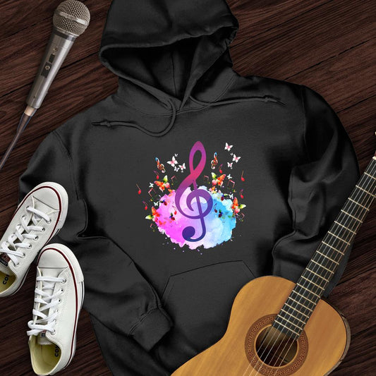 Printify Hoodie Water Color Treble Clef Hoodie