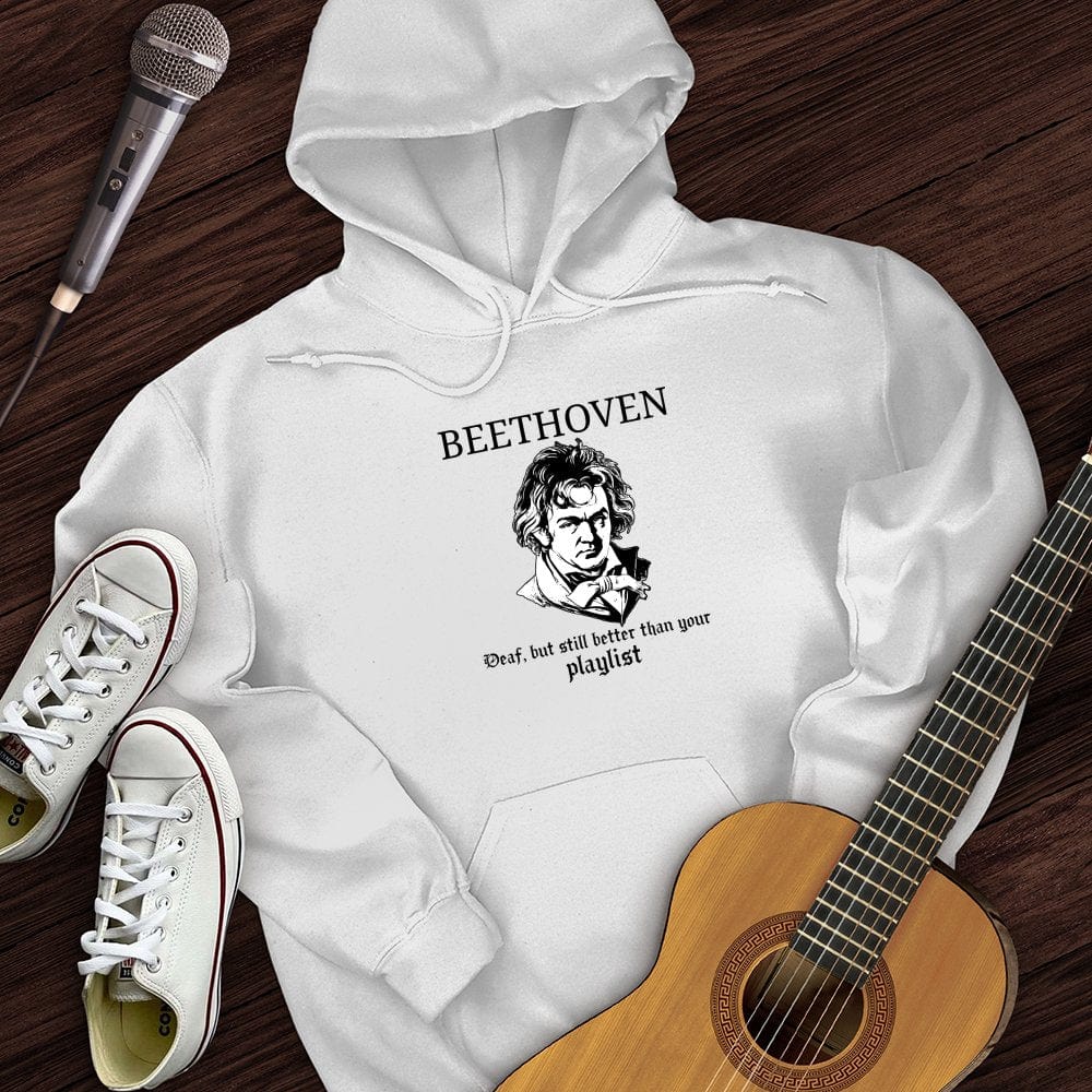 Printify Hoodie White / S Beethoven Deaf Hoodie