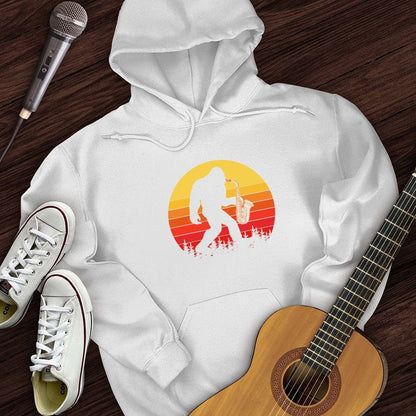 Printify Hoodie White / S BigFoot Playing Sax Hoodie