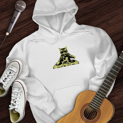 Printify Hoodie White / S Cat DJ Hoodie
