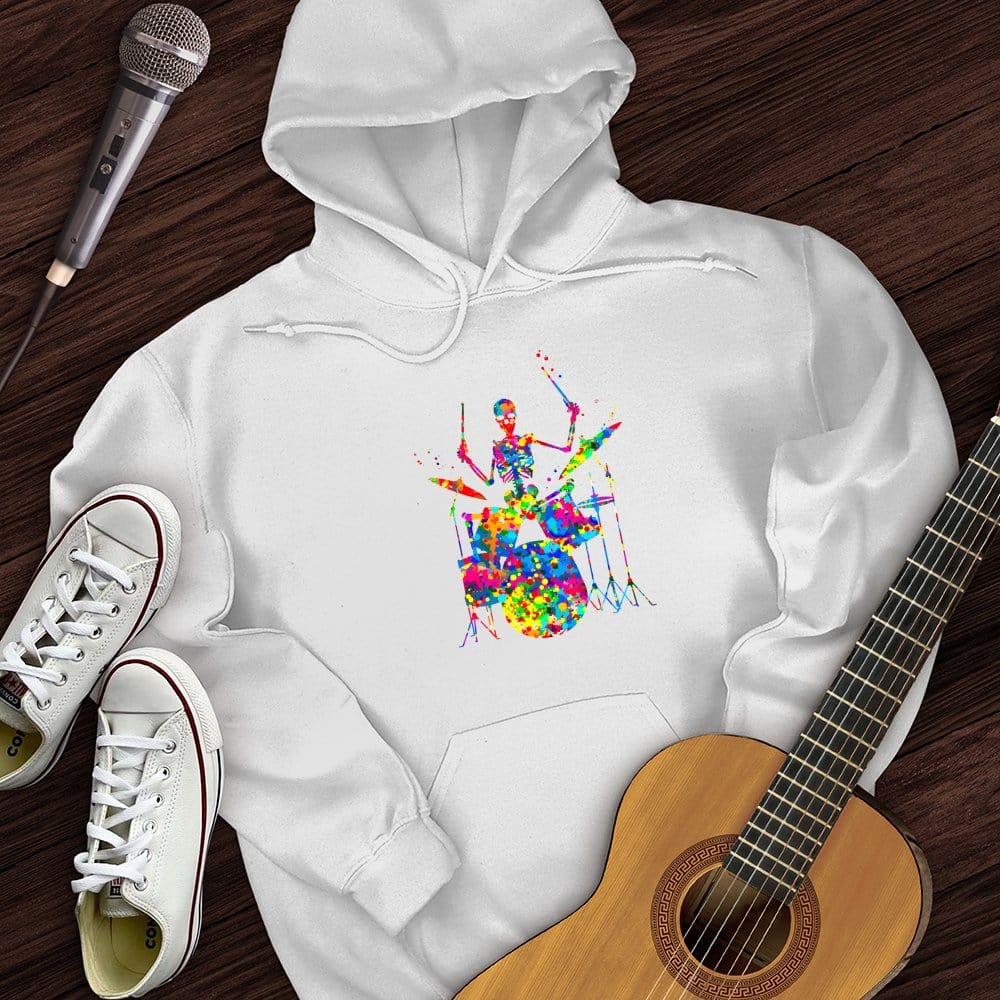 Printify Hoodie White / S Colorful Souls Drummer Hoodie