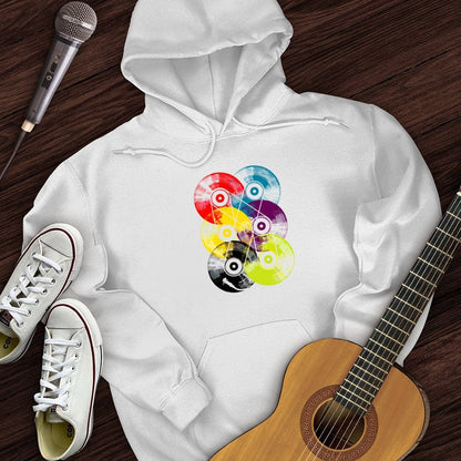 Printify Hoodie White / S Colorful Vinyls Hoodie