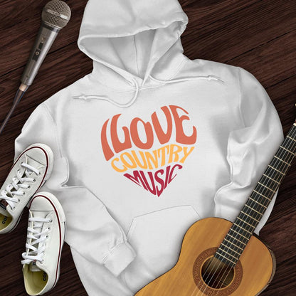 Printify Hoodie White / S Country Music Love Hoodie