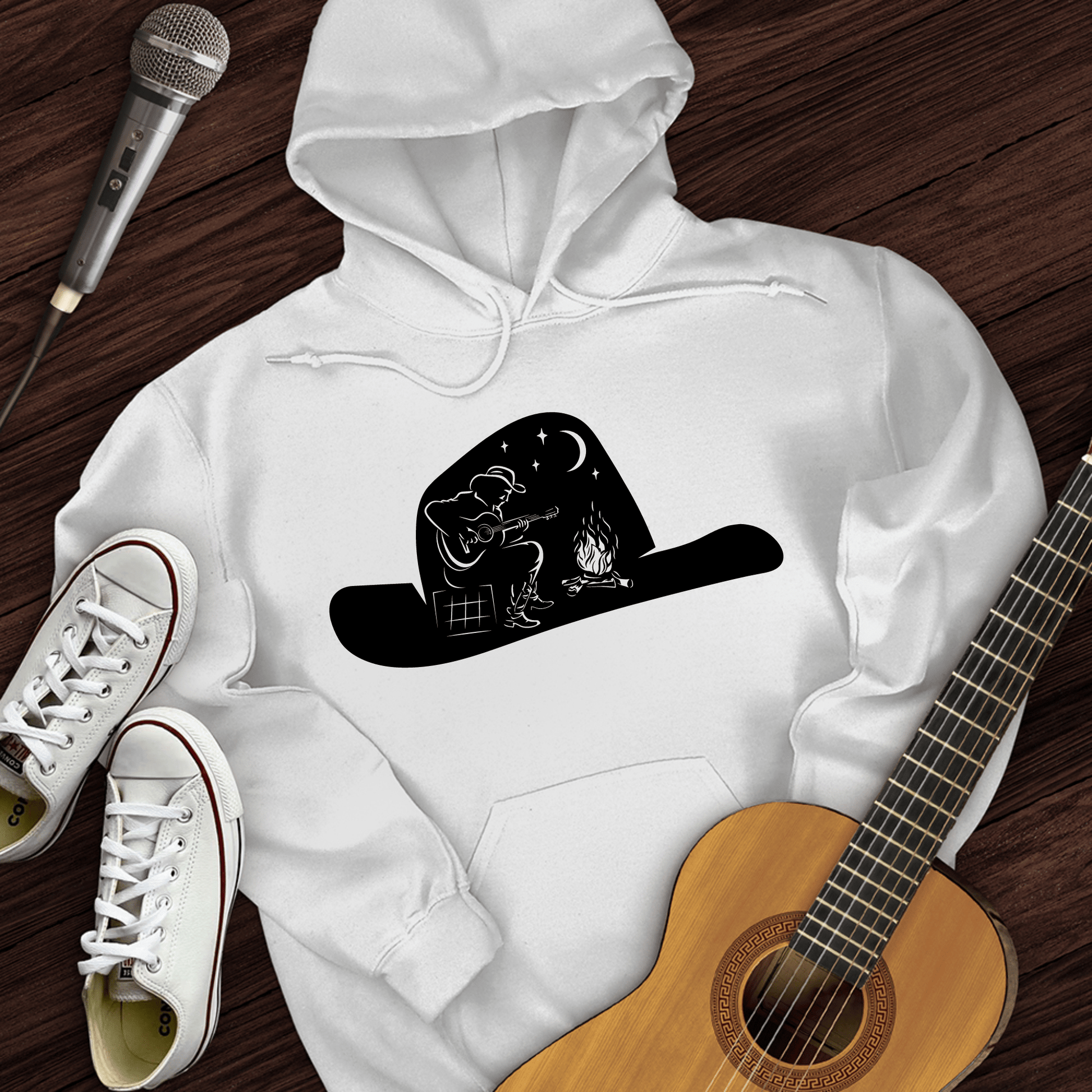 Printify Hoodie White / S Cowboy Hat Hoodie