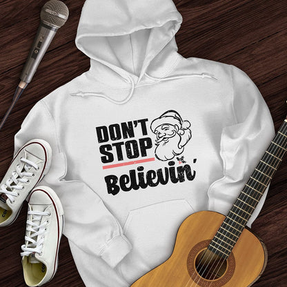 Printify Hoodie White / S Don't Stop Believing Santa Hoodie