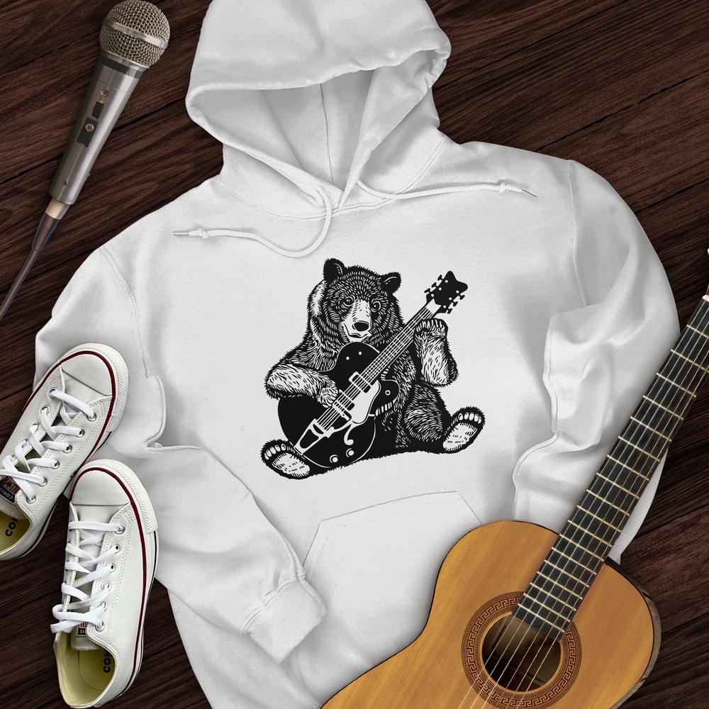 Printify Hoodie White / S Guitar Bear Hoodie