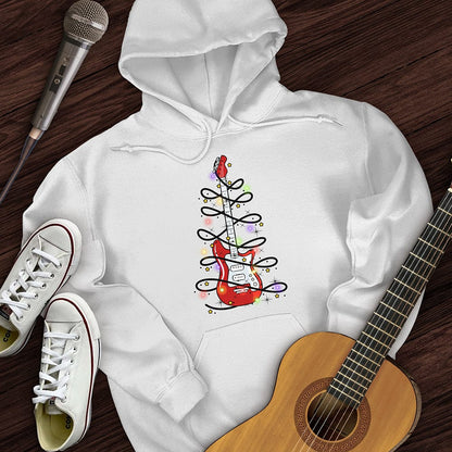 Printify Hoodie White / S Guitar Christmas Lights Hoodie