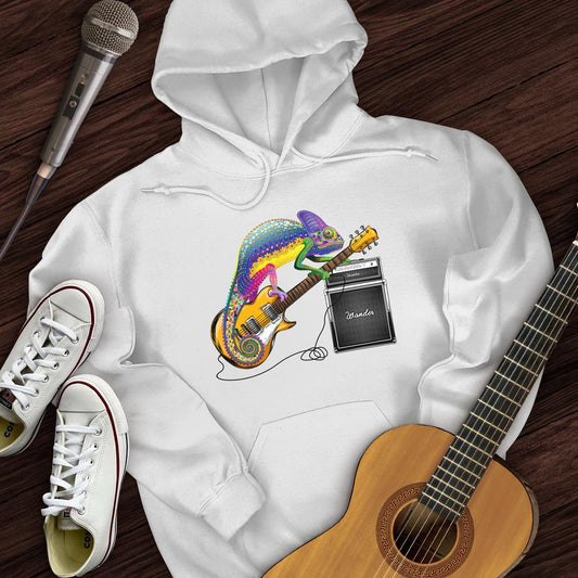 Printify Hoodie White / S Guitar Lizard Hoodie