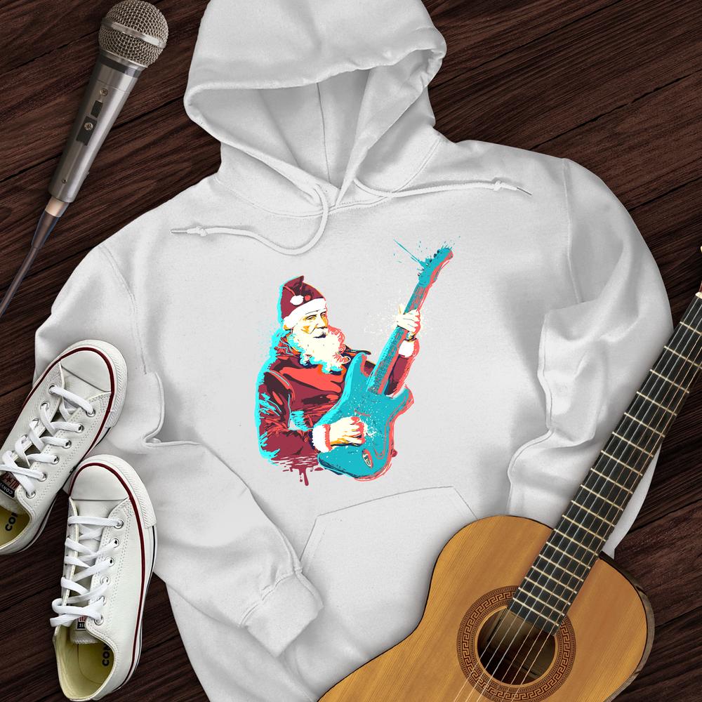 Printify Hoodie White / S Guitar Santa Hoodie