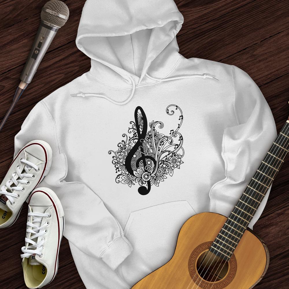 Printify Hoodie White / S Mandala Music Note Hoodie