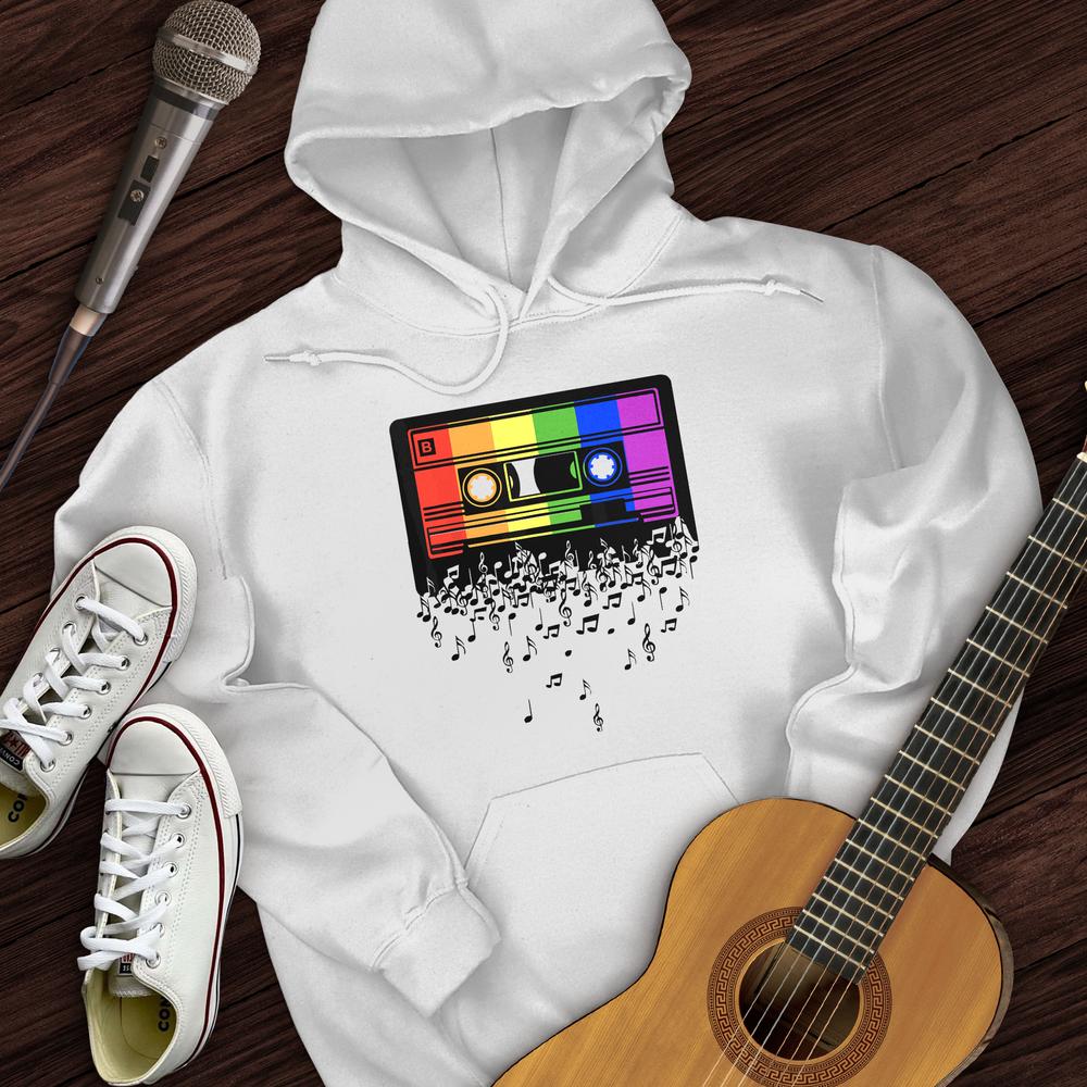 Printify Hoodie White / S Melting Cassette Tape Hoodie