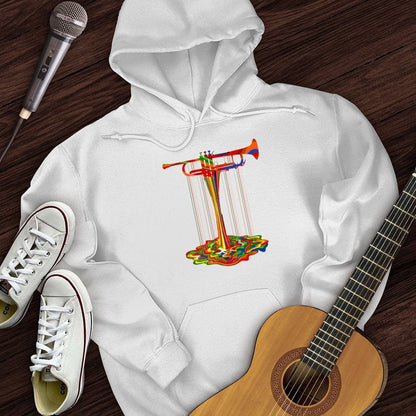 Printify Hoodie White / S Melting Trumpet Hoodie