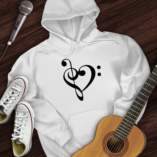 Printify Hoodie White / S Music Heart Hoodie