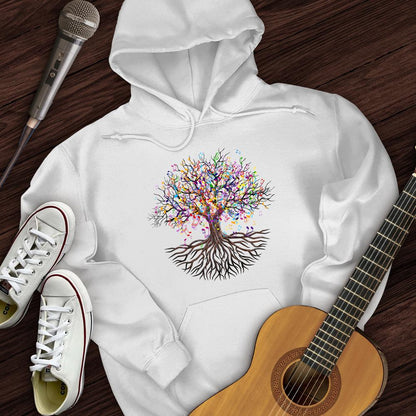 Printify Hoodie White / S Music Note Tree Hoodie