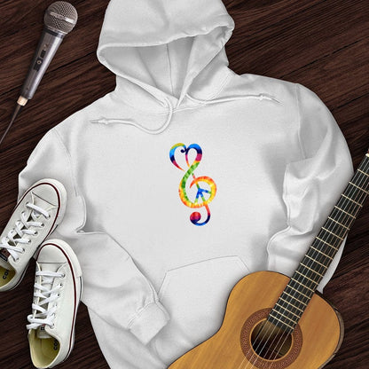 Printify Hoodie White / S Peace Music Note Hoodie