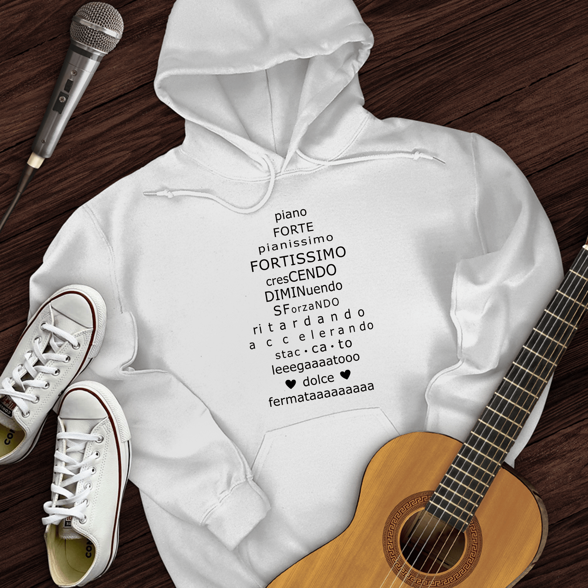 Printify Hoodie White / S Piano Forte Hoodie