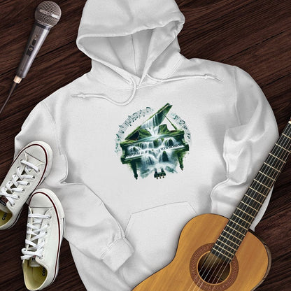 Printify Hoodie White / S Piano Waterfall Hoodie