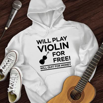 Printify Hoodie White / S Play Violin For Free Hoodie