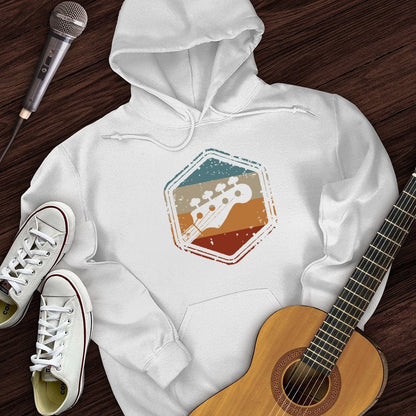 Printify Hoodie White / S Retro Guitar Hoodie