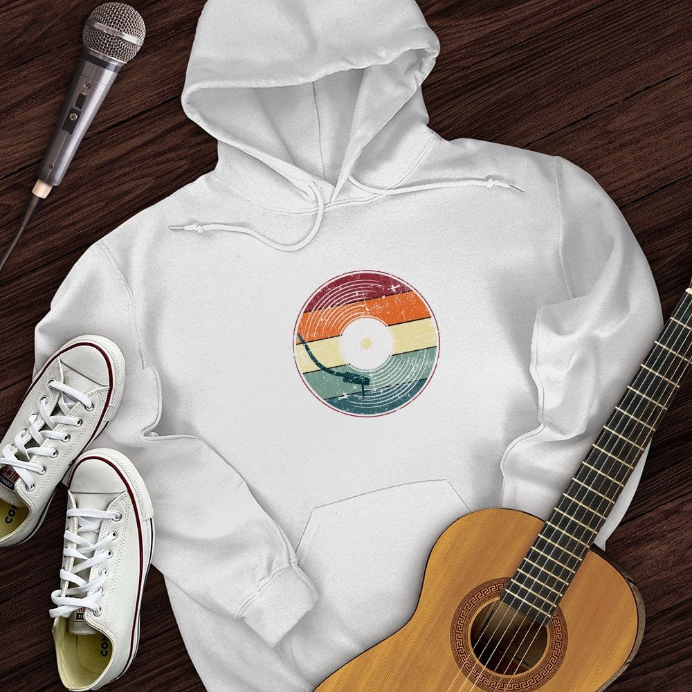 Printify Hoodie White / S Retro Record Hoodie