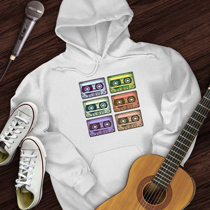 Printify Hoodie White / S Retro Rock Tapes Hoodie