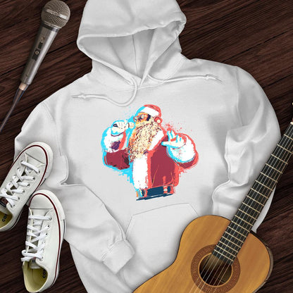 Printify Hoodie White / S Santa On The Mic Hoodie