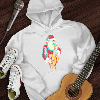 Printify Hoodie White / S Santa Saxophone Hoodie