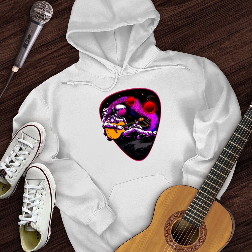Printify Hoodie White / S Space Guitar Plectrum Hoodie