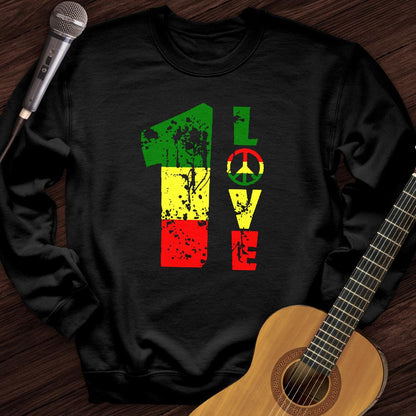 Printify Sweatshirt Black / S 1 Love Crewneck