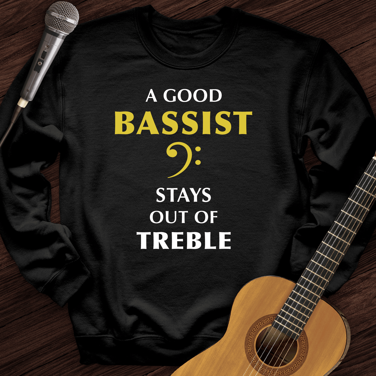 Printify Sweatshirt Black / S A Good Bassist Crewneck