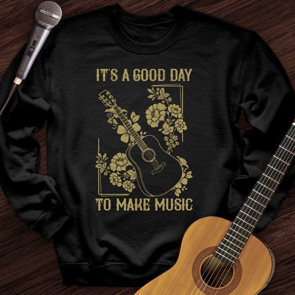 Printify Sweatshirt Black / S A Good Day Crewneck