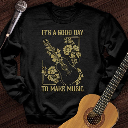 Printify Sweatshirt Black / S A Good Day Crewneck