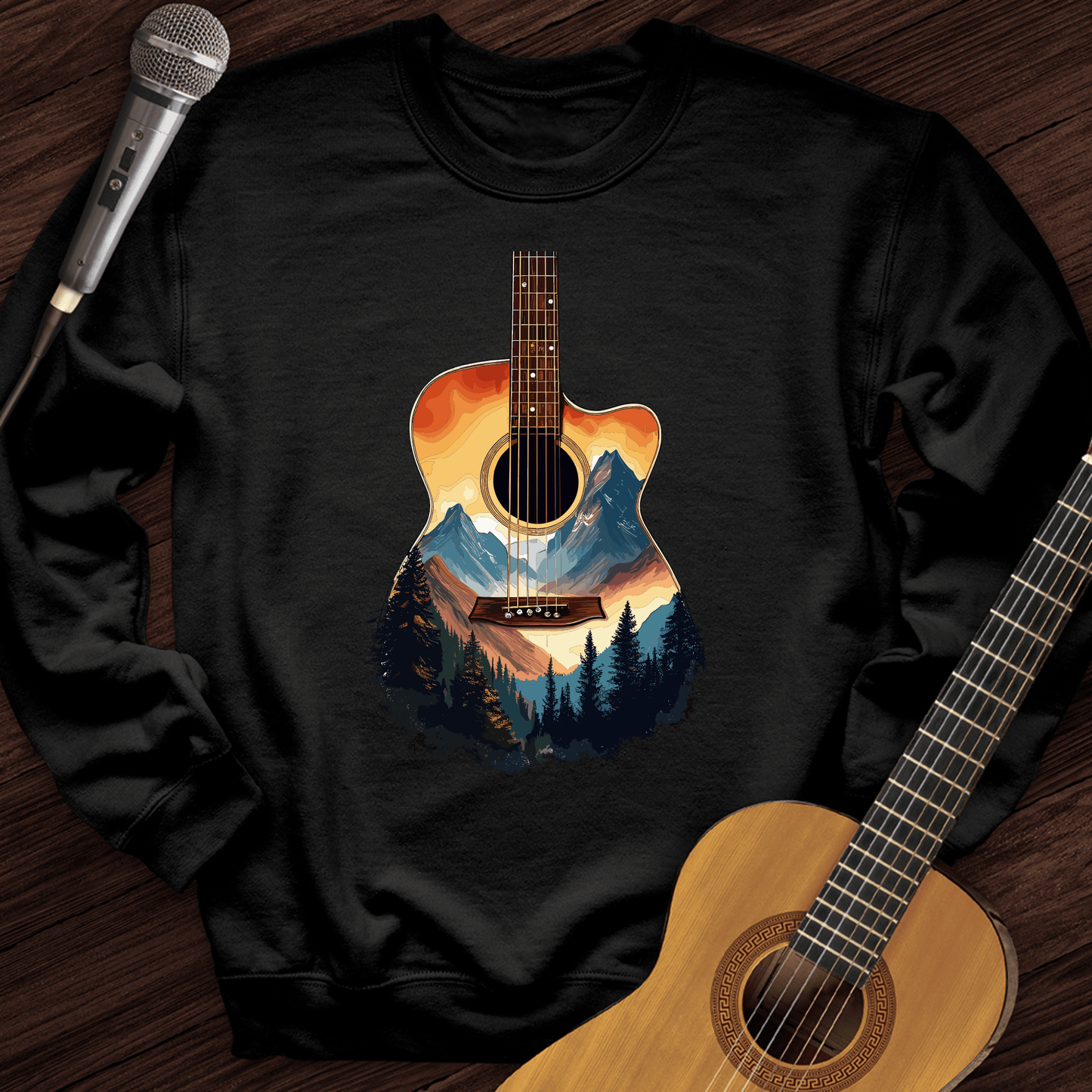 Printify Sweatshirt Black / S Acoustic Heaven Crewneck